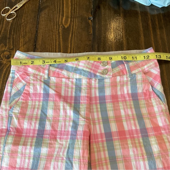 DNA Couture Pink and Blue Plaid Shorts - Picture 3 of 8